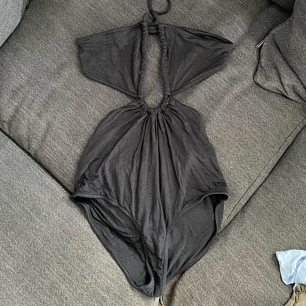 Black cut out body suit